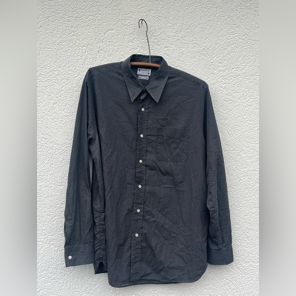 Lucky Brand Dungarees Men’s Button Down Polka Dot Shirt XL